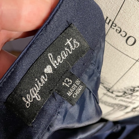 Sequin Heart Vintage y2k Embellish Mermaid Trumpet Crystal Beads Cascade Draped - Picture 9 of 10